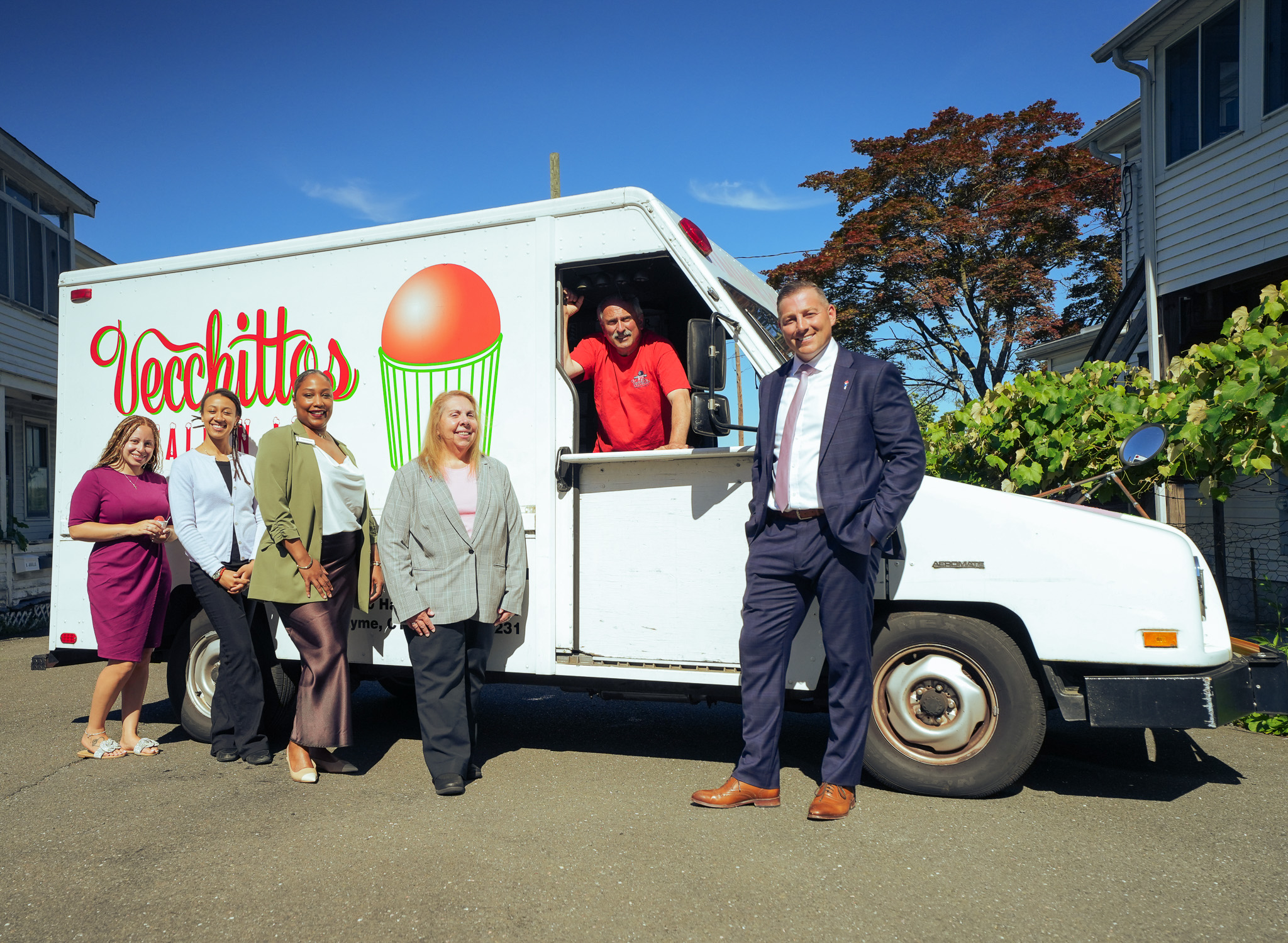 Vecchitto's Italian Ice Truck with Joe Vecchitto (owner) and Liberty Bank team