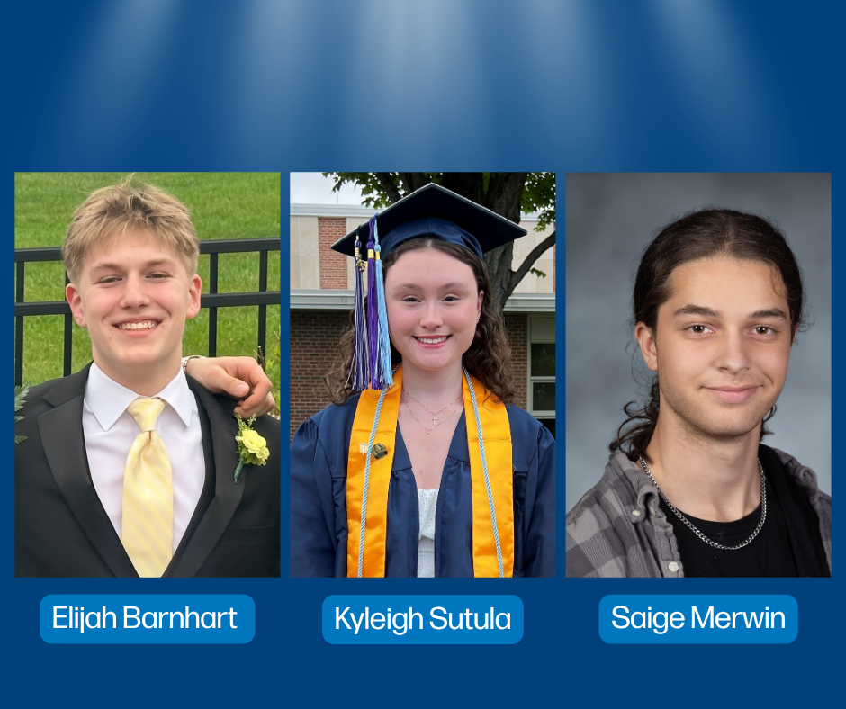 Kindness Scholarship Winners Three high school student headshots